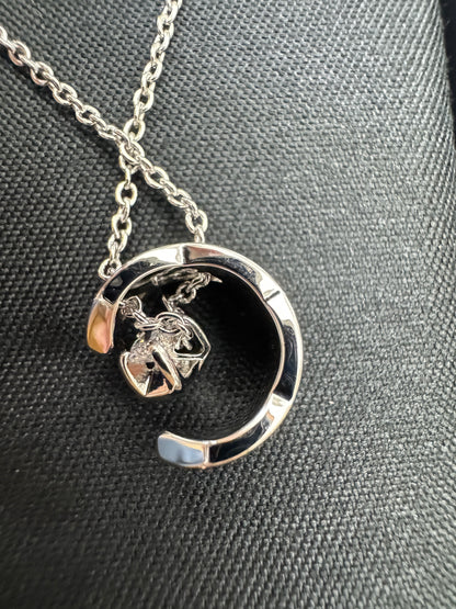 CHANEL Coco Crush 白金色 月亮項鏈