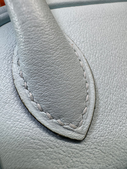 HERMES Mini Lindy 霧霾藍T0 銀扣 swift