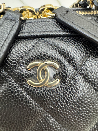 CHANEL 25P保齡球 黑色牛皮￼