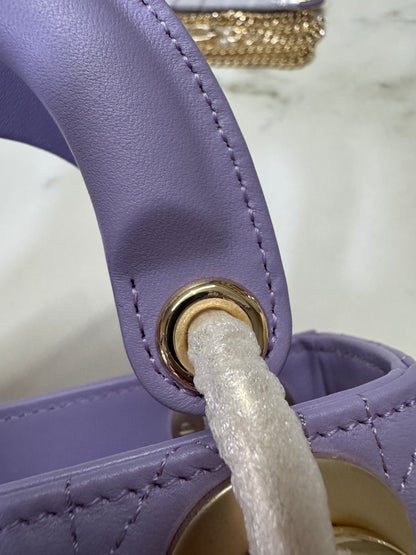 DIOR Mini Lady Dior 紫色羊皮