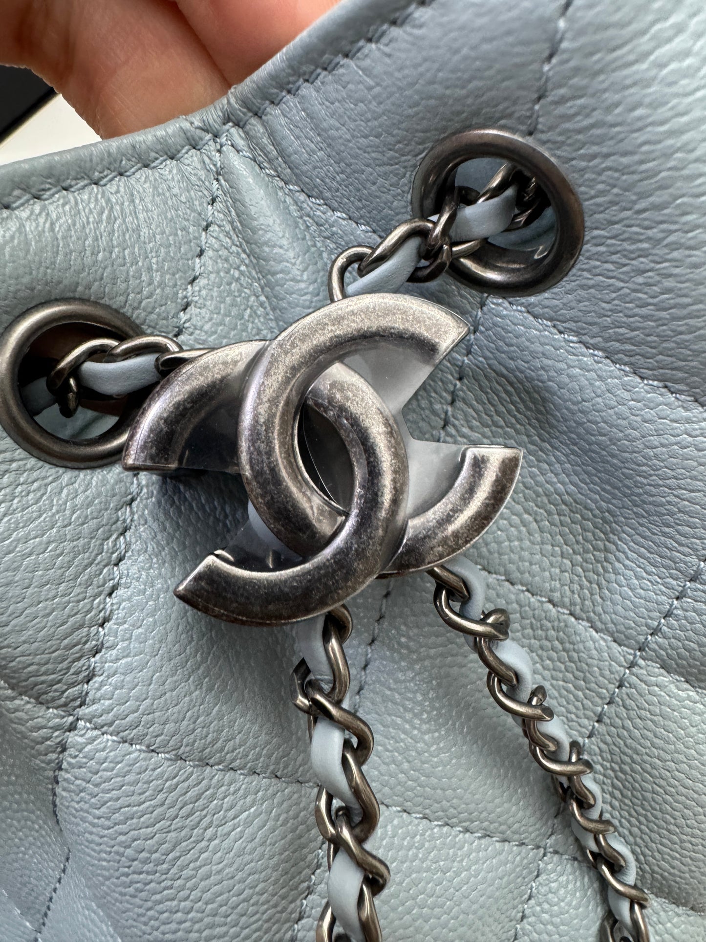 CHANEL Mini 25 Bag 霧霾藍銀扣