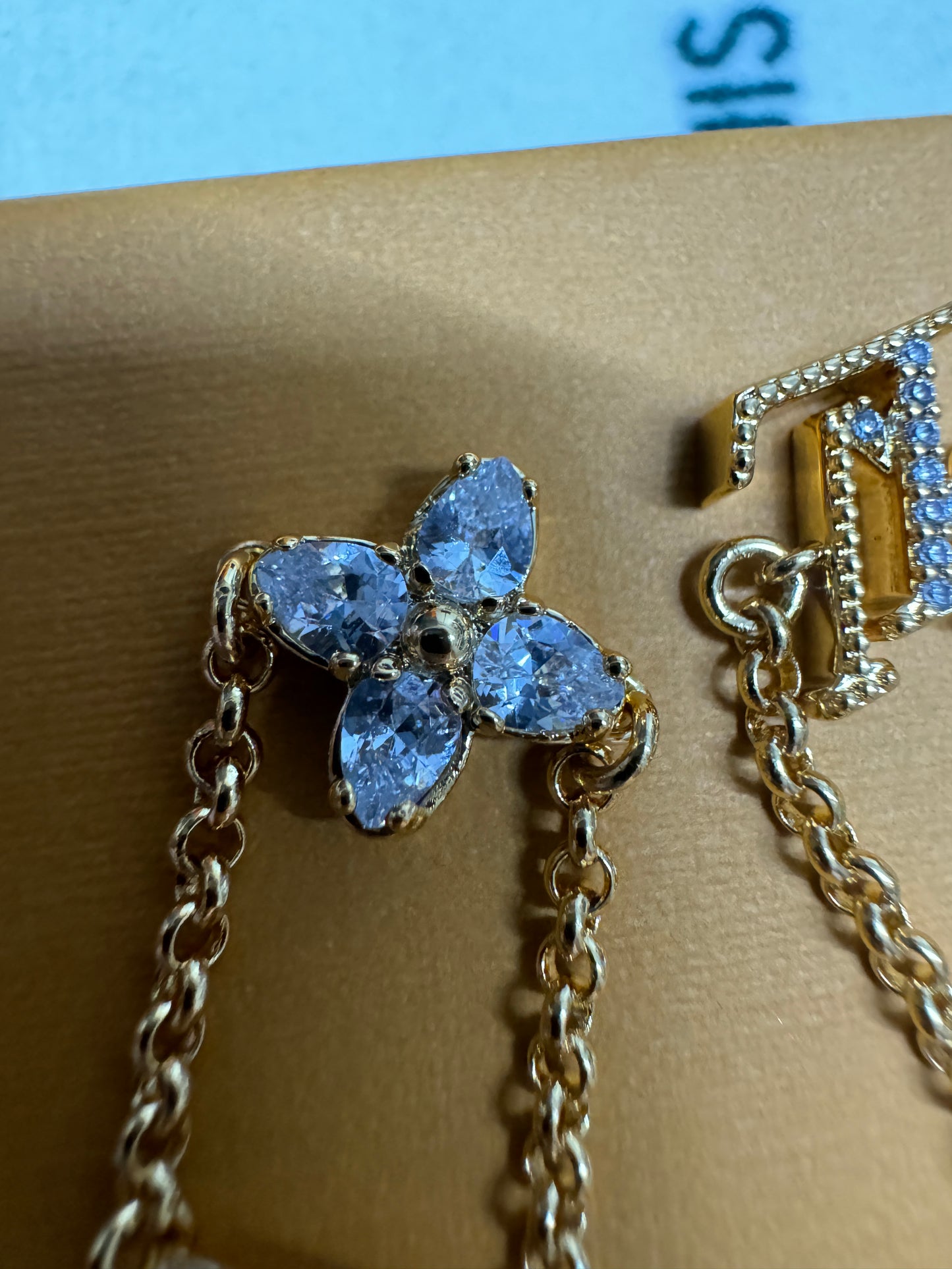 LV 三件套 金色水鑽戒指鏈