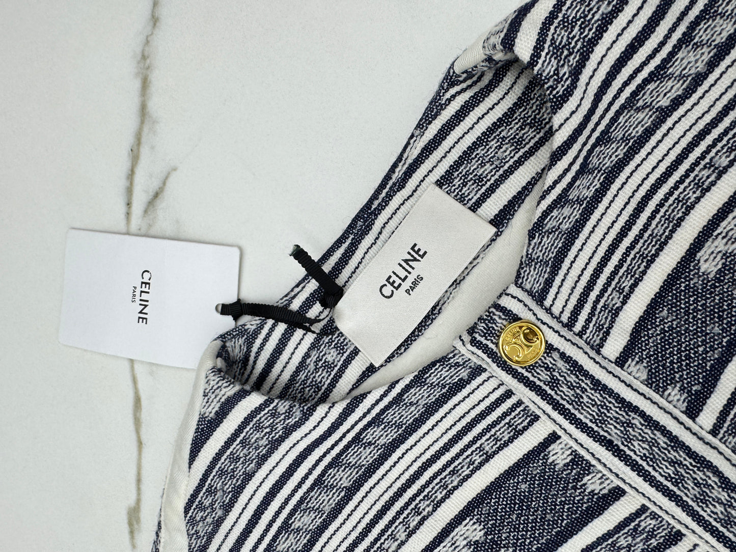 CElLINE 凱旋門Logo橫紋外套