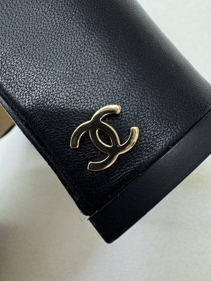 CHANEL Slingback 黑色羊皮