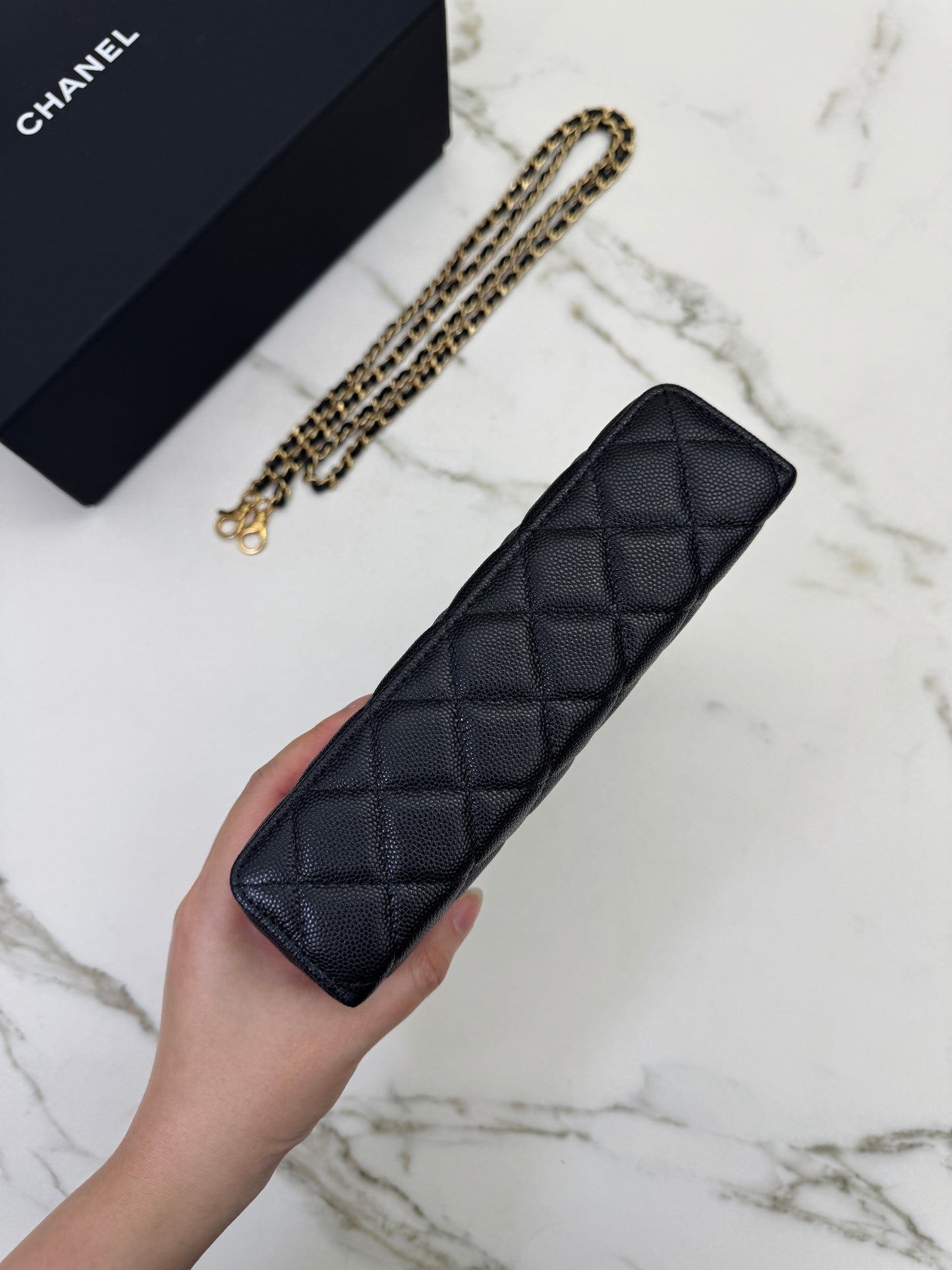 CHANEL 25P 拉絲金扣 LP盒子包