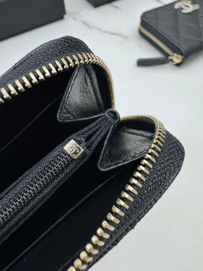 CHANEL 24B半鑽扣 加大零錢包 可放對摺紙幣