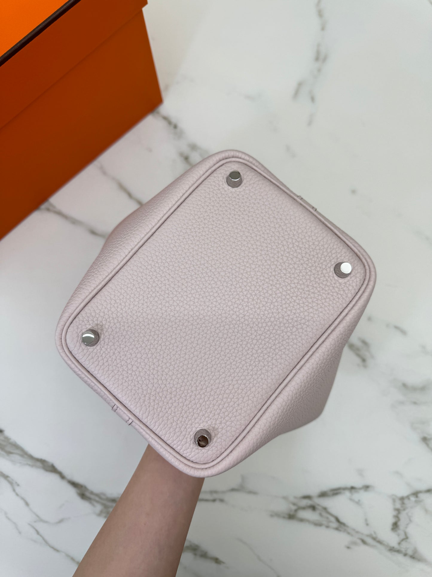 HERMES Picotin Lock 18 夢幻紫銀扣 TC Mauve Pale PHW