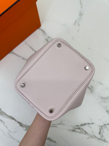 HERMES Picotin Lock 18 夢幻紫銀扣 TC Mauve Pale PHW