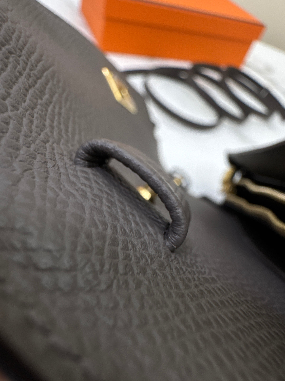 HERMES Kelly to-go 錫器灰金扣 Epsom