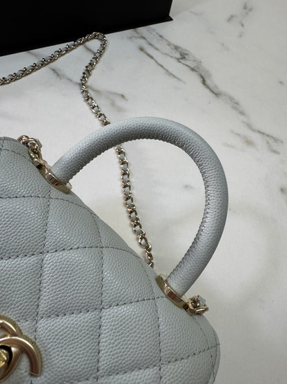 CHANEL 超Mini Coco Handle 24K 灰藍色