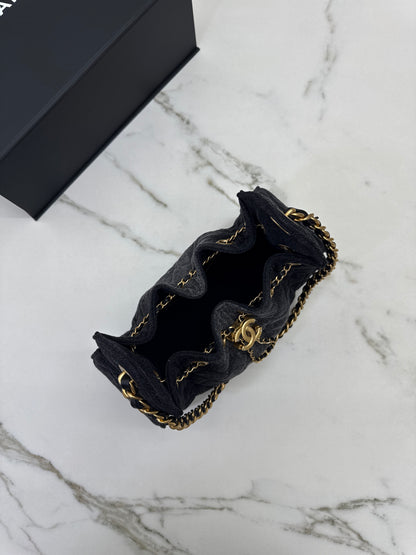 CHANEL Mini 25 Bag 黑牛仔26C
