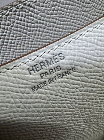 HERMES Mini Constance 奶灰色銀扣 Epsom M4 Gris Pale PHW