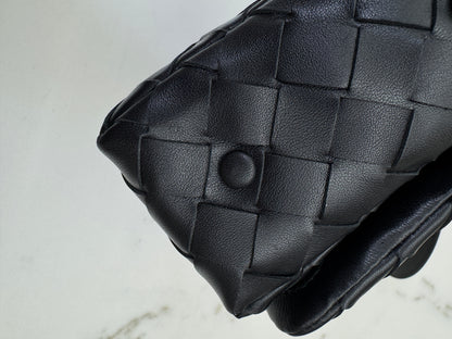 BV Intrecciato Mini Bag with Flap Black