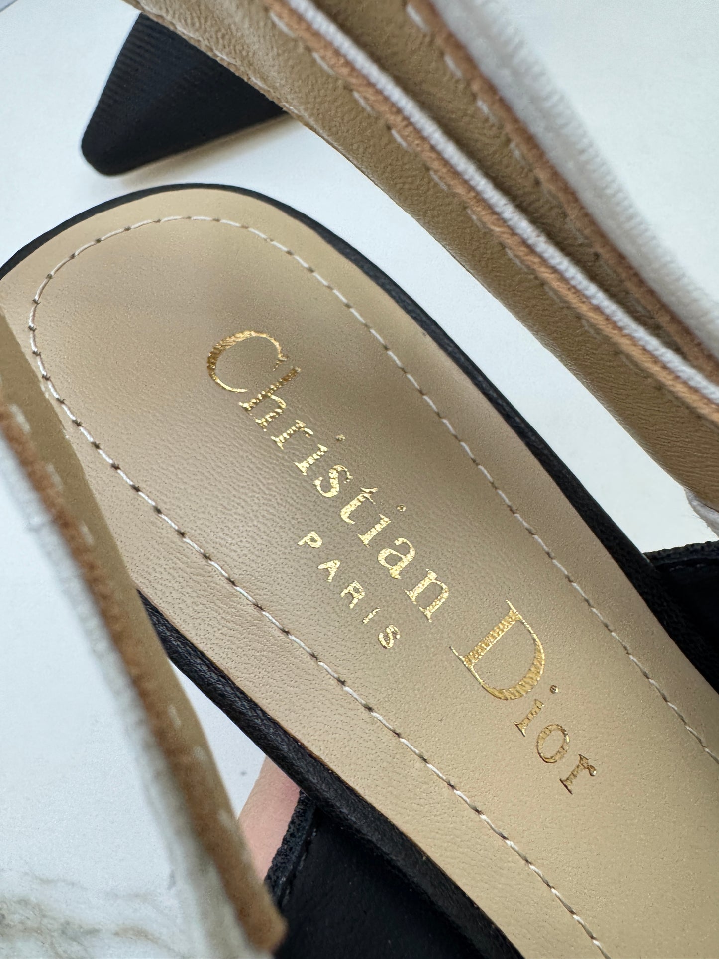 DIOR J'adior Slingback 黑色科技布 10cm