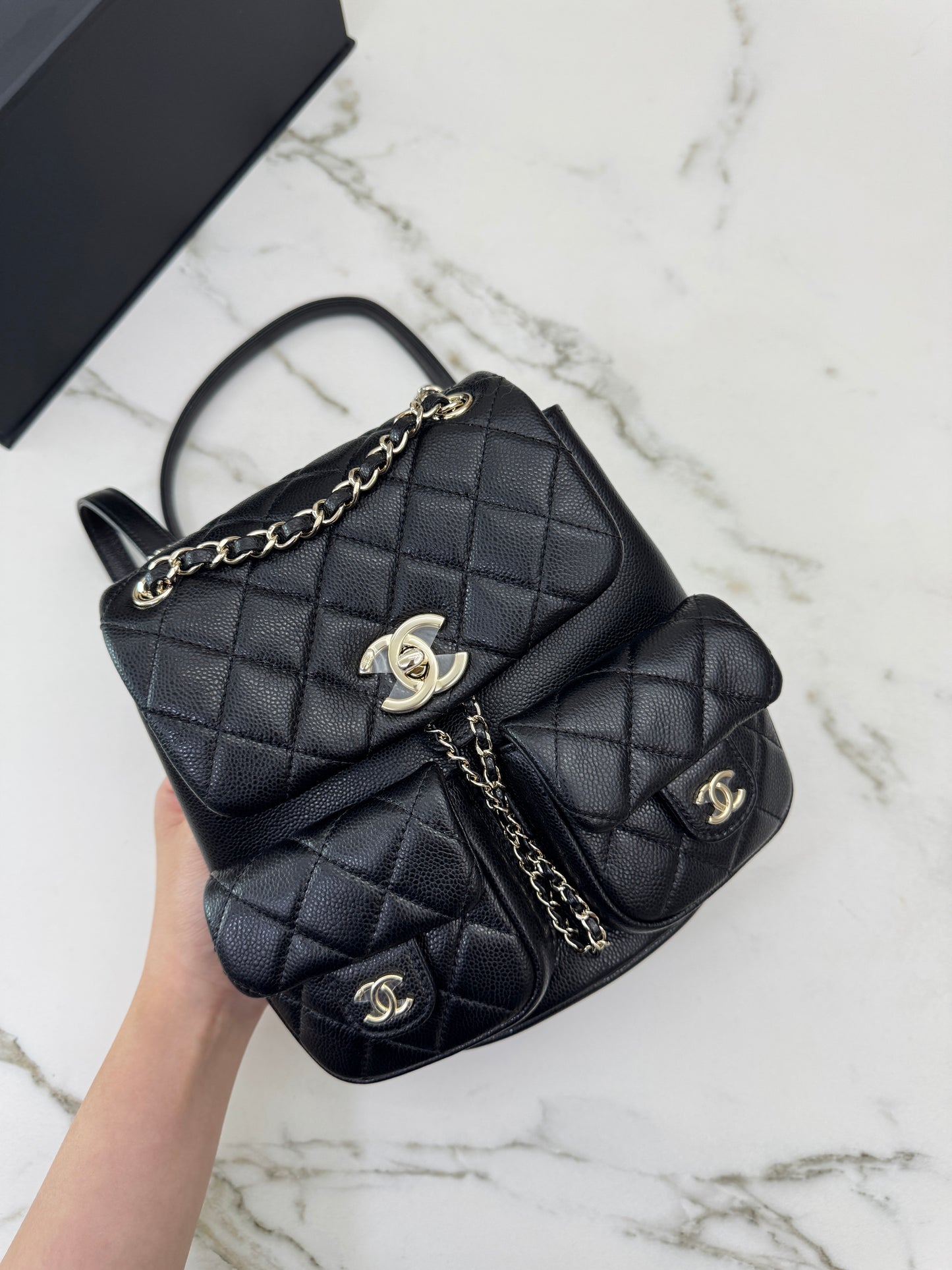 CHANEL 青蛙Duma 荔枝牛皮 Large