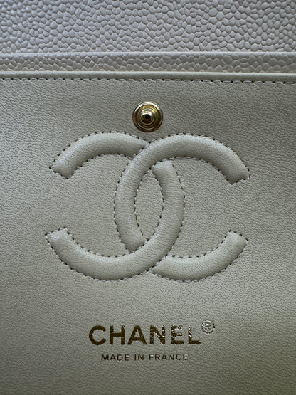 CHANEL CF23 Small 米杏色牛皮金扣 Beige Caviar Calfskin GHW