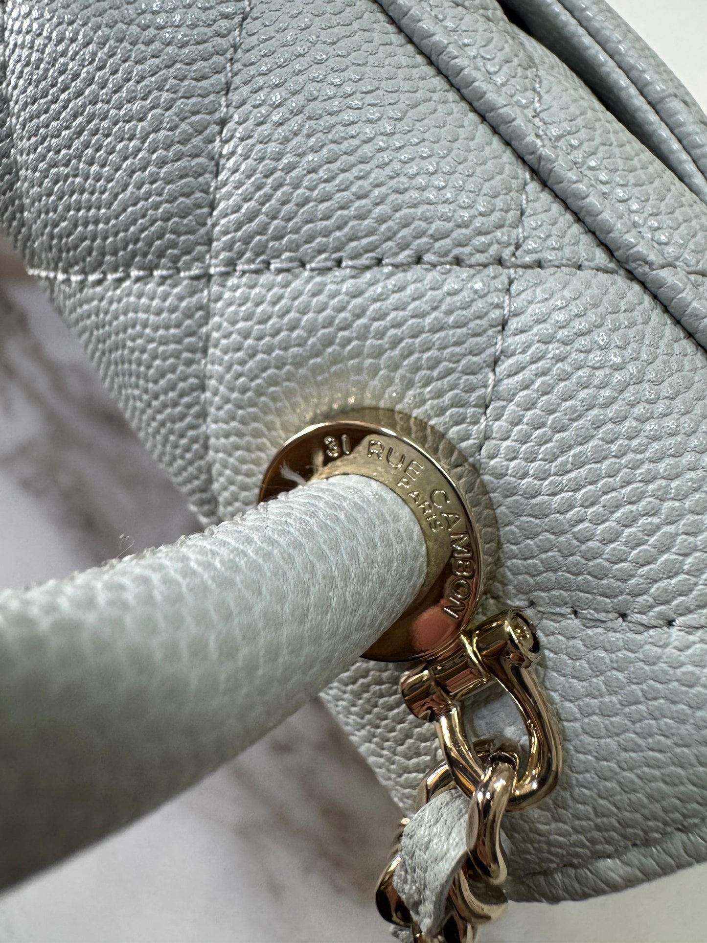 CHANEL 超Mini Coco Handle 24K 灰藍色