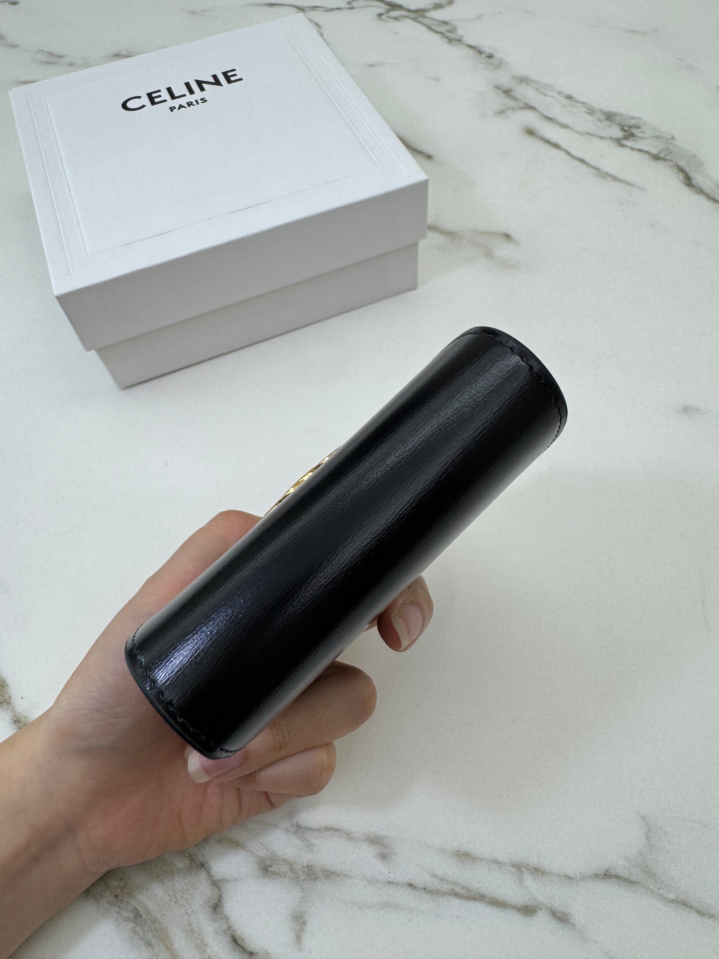 CELINE Wallet 凱旋門金扣Box皮