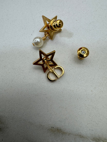 DIOR 星星珍珠耳環