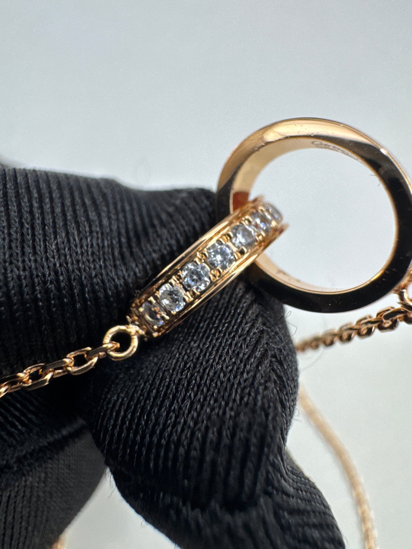 CARTIER Love 雙環項鏈 玫瑰金