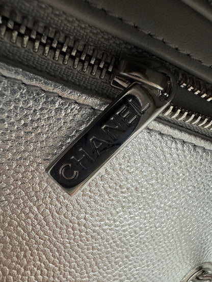 CHANEL 25B調節扣 銀色方胖子 Mini CF Square Caviar Calfskin