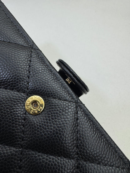 CHANEL Passport Holder 黑金牛 Black Caviar Calfskin