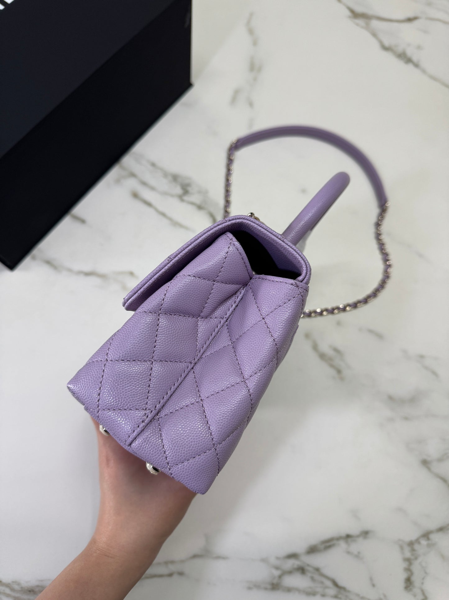 CHANEL Coco Handle 24P紫色 Small