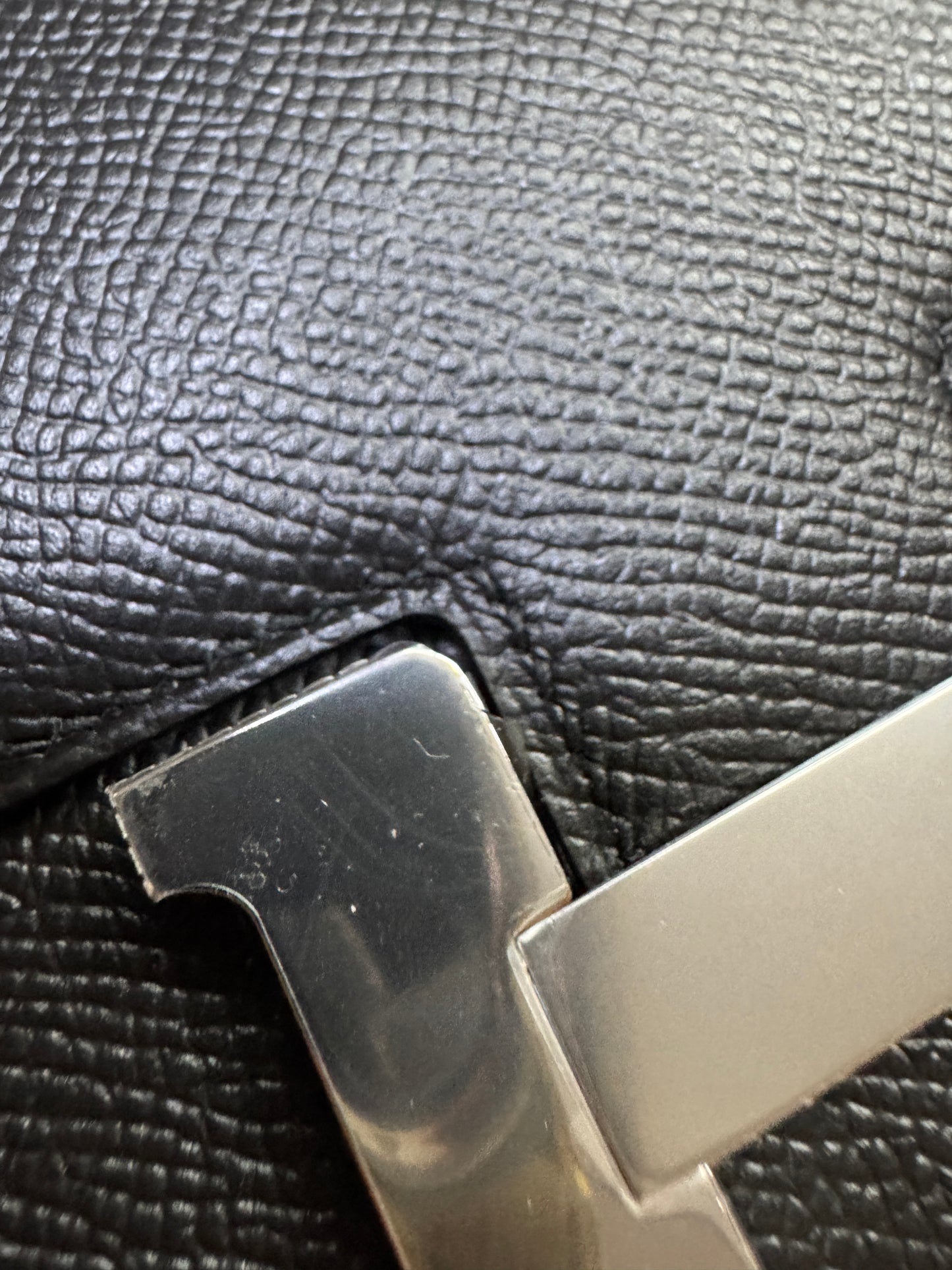 HERMES Mini Constance 新版 附鏡子 黑銀 Epsom PHW