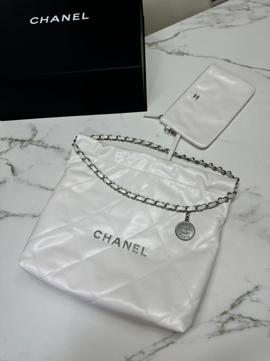 CHANEL 22bag 白銀 小號 Small