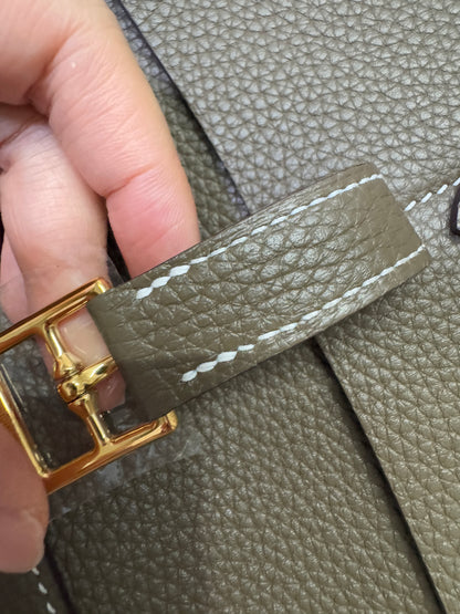 HERMES Halzan 25 大象灰金扣