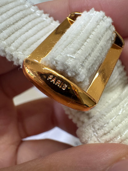 CELINE 凱旋門鴨舌帽 燈芯絨白色