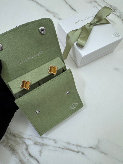 VCA Vintage Alhambra Earrings 虎眼石 Tiger Eye