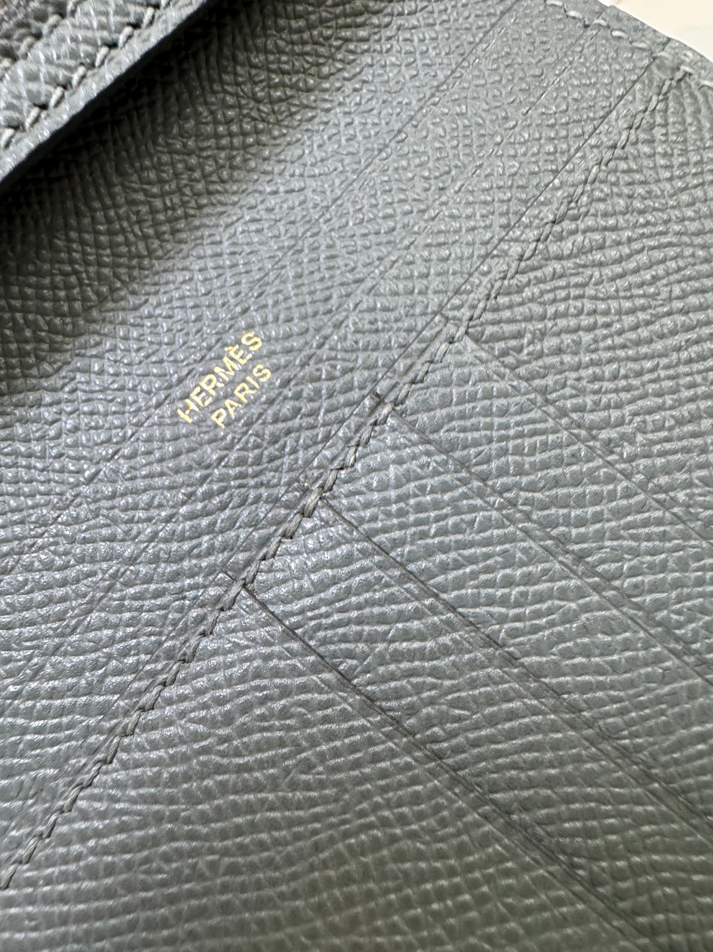 HERMES Bearn Wallet 短錢包 杏仁綠金扣