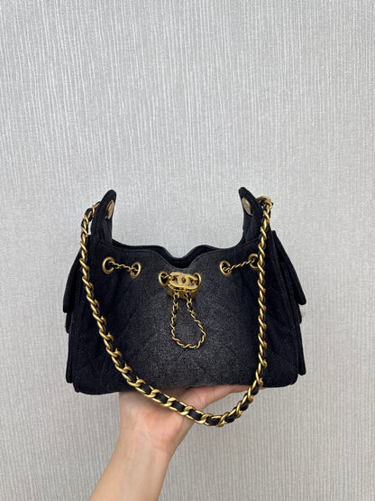 CHANEL Mini 25 Bag 黑牛仔26C