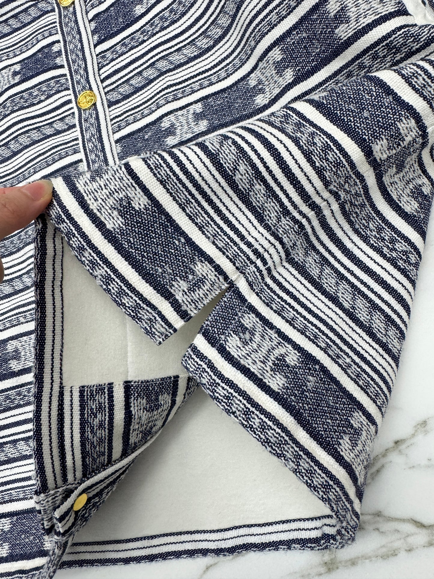 CElLINE 凱旋門Logo橫紋外套