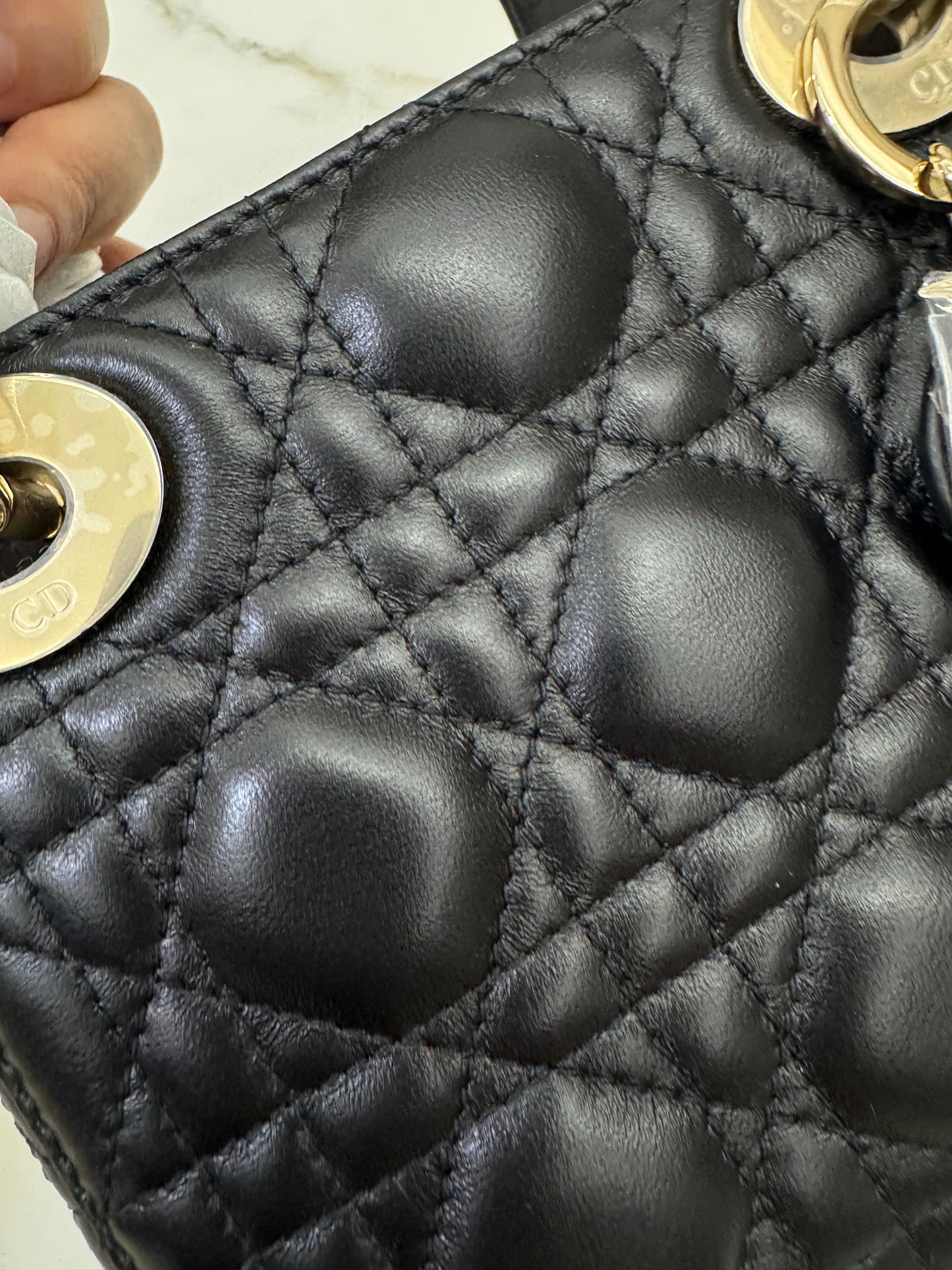 DIOR Mini Lady Dior 黑色羊皮