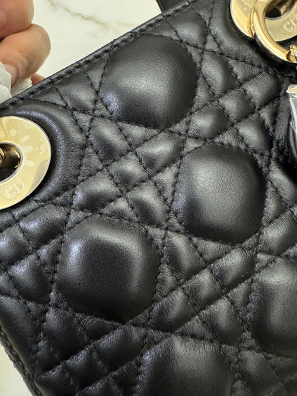 DIOR Mini Lady Dior 黑色羊皮