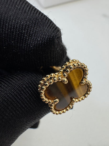 VCA Vintage Alhambra Earrings 虎眼石 Tiger Eye