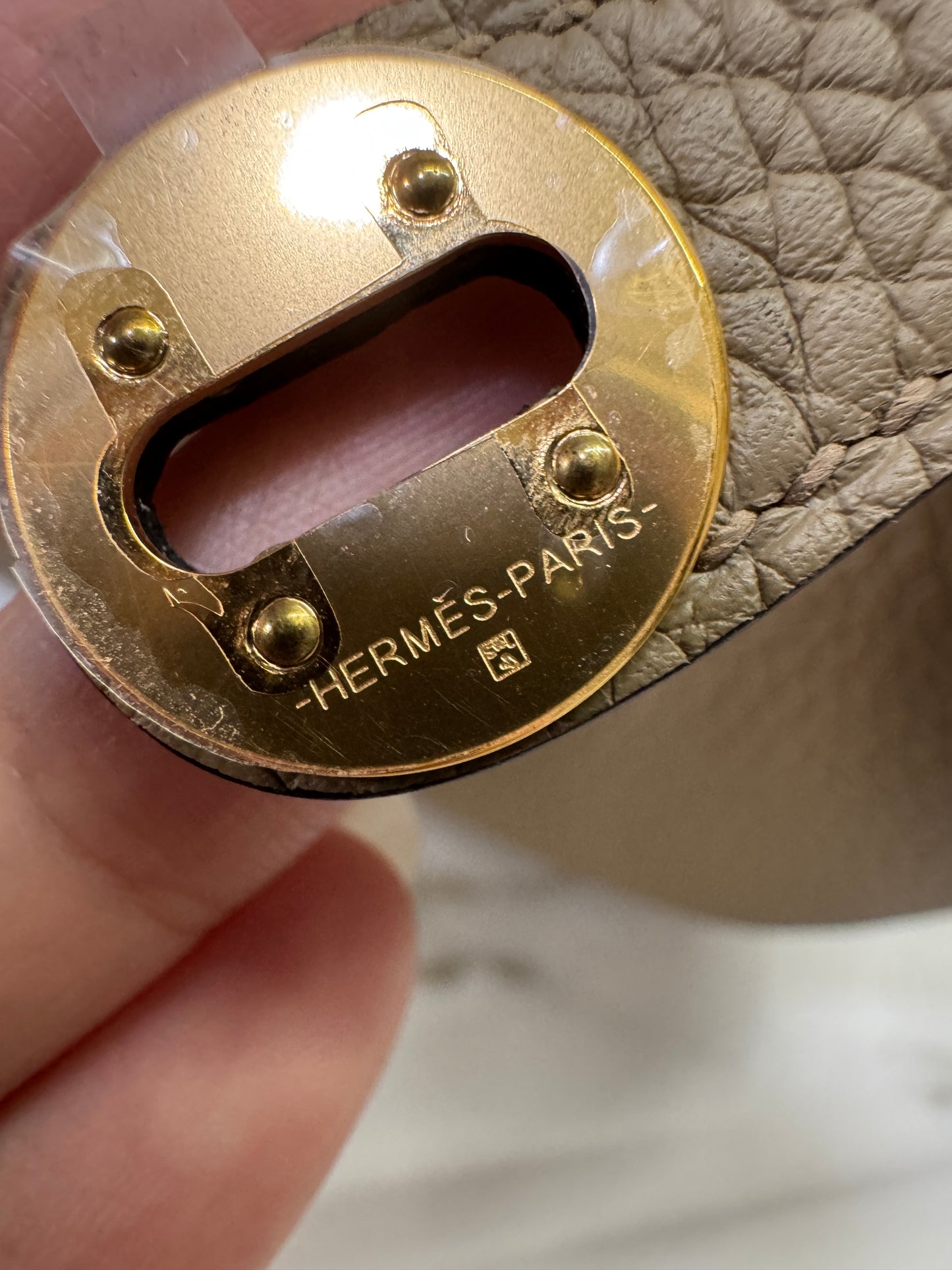 HERMES Mini Lindy II 馬爾淺米 金扣 TC