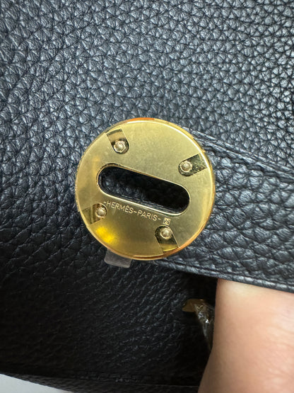 HERMES Lindy26 黑色金扣 TC