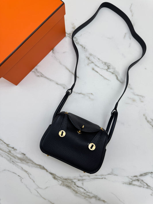 HERMES Mini Lindy II 黑金 Nior TC GHW
