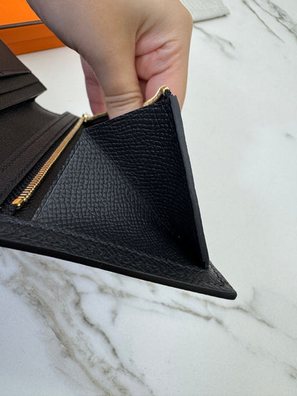 HERMES Bearn Wallet 長款 黑色金扣 Epsom