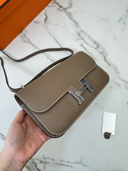 HERMES Constance Elan 大象灰銀扣 Epsom Etoupe PHW