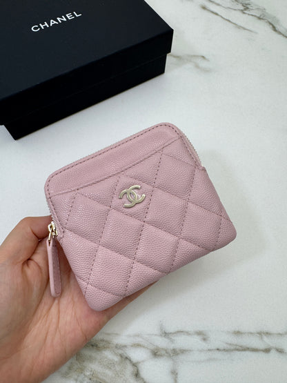 CHANEL 吐司零錢包 22B櫻花粉