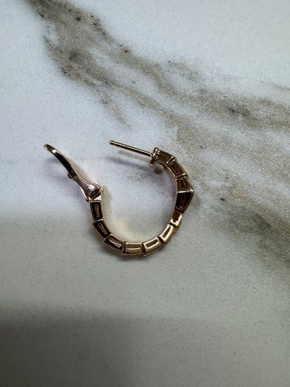 BVLGARI Serpenti 玫瑰金色滿鑽耳環