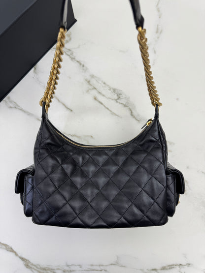 CHANEL 25C 多口袋Hobo 黑色