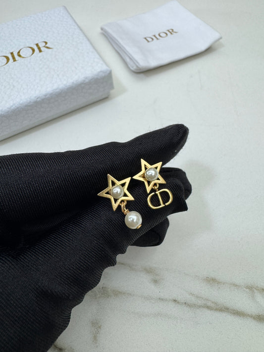 DIOR 星星珍珠耳環