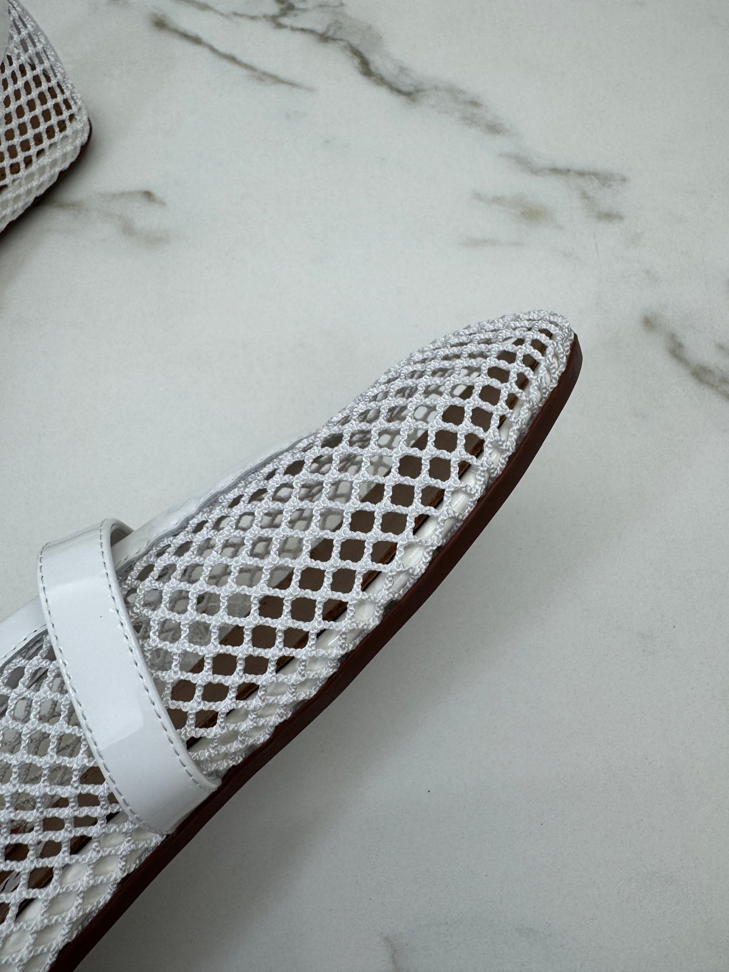 ALAIA 漁網芭蕾舞鞋 白色