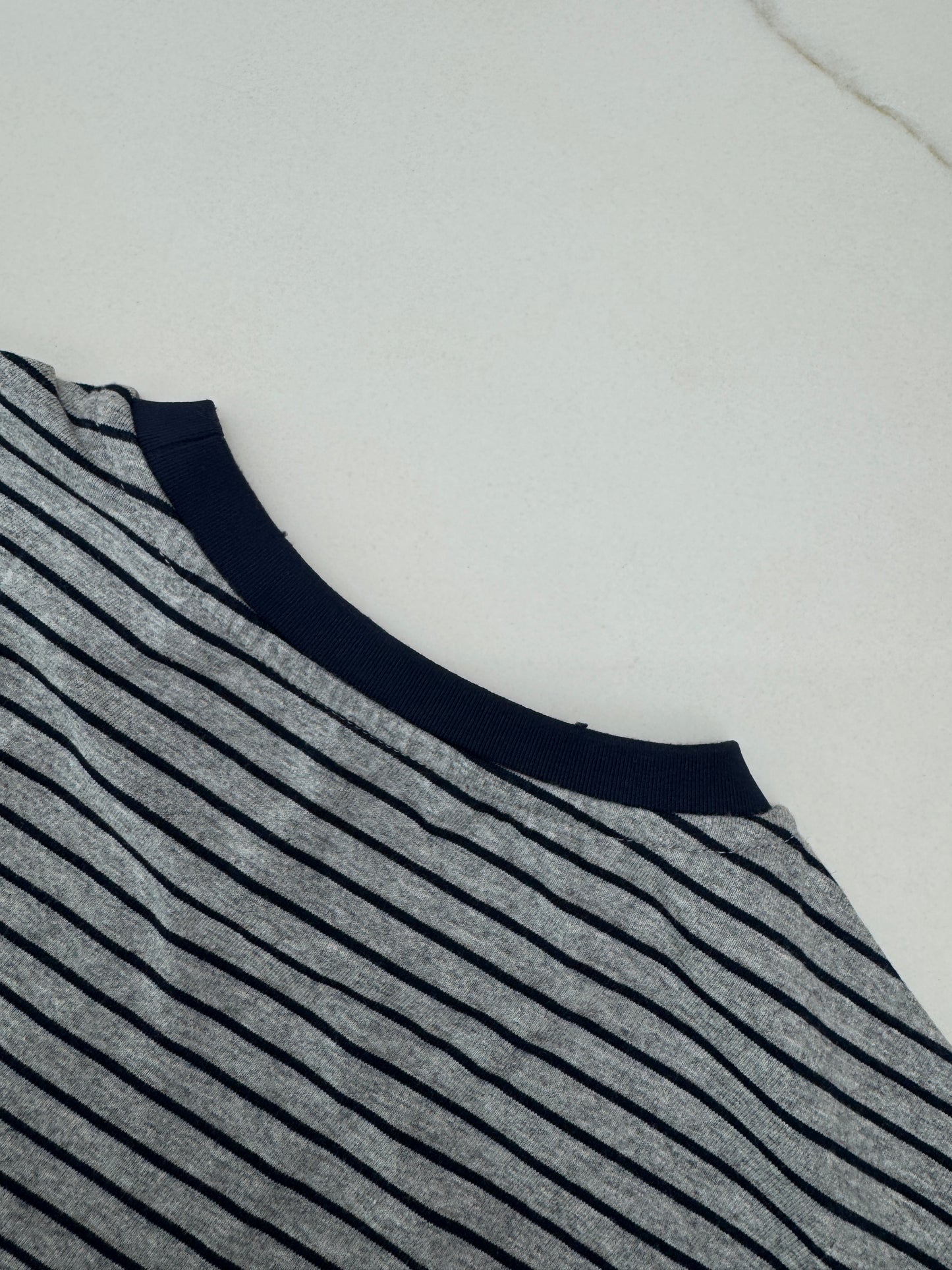 MIU MIU 做舊條紋長袖T恤