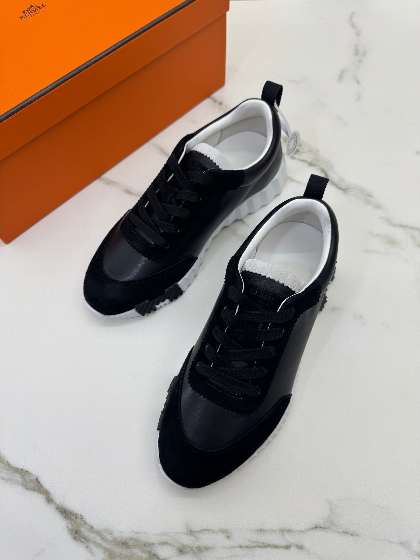HERMES Bouncing 運動鞋 黑色皮面